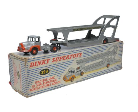 French Dinky No. 39a Unic Tractor Car Transporter. Displays good, in fair box. 