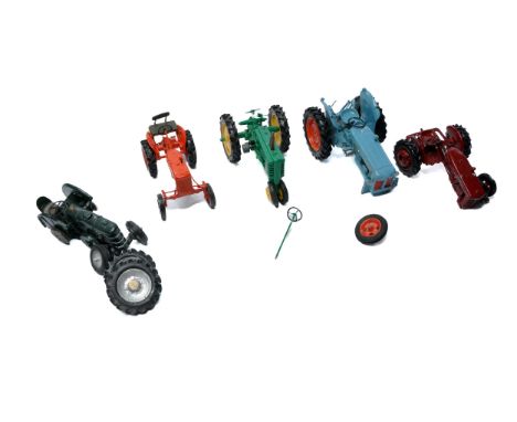 An assortment of white metal tractor issues including Scaledown and Browns Models, for Spares or repairs. 