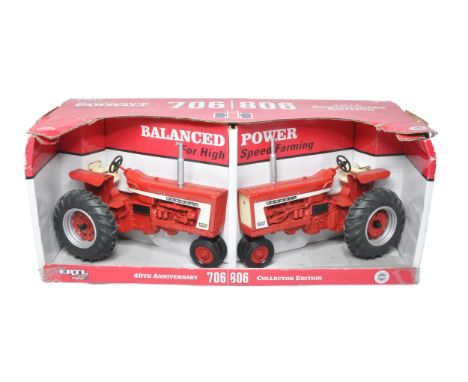 Ertl 1/16 diecast farm model issue comprising International 706/806 Anniversary Tractor Set. Looks to be excellent in origina