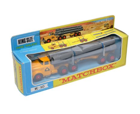 Matchbox Kingsize No. K10 Pipe Truck. Displays excellent in very good original box. 