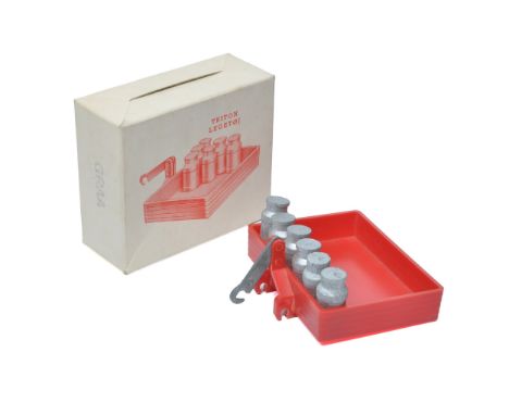Triton (Denmark) rear transport box with plastic milk churns for the Lego Tractor. Lego used the Triton factory in producing 