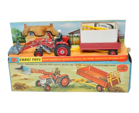 Corgi Gift Set No. 9 Massey Ferguson 165 Tractor and Trailer. Displays excellent with very little sign of wear. Complete with