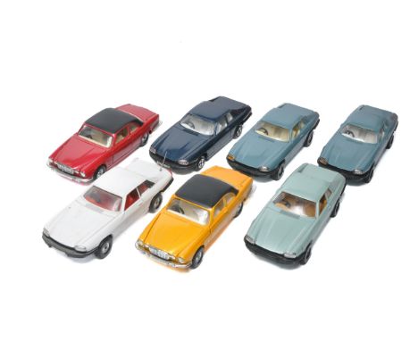 Corgi group of various larger scale diecast model cars as shown. Very good to better. 