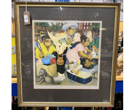 A FRAMED BERYL COOK (1926-2008) PENCIL SIGNED PRINT WITH FINE ART GUILD STAMP TO THE LOWER LEFT CORNER AND SIGNATURE TO THE L