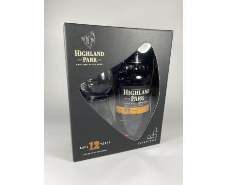 1 X 70CL BOXED GIFT SET &amp; BOTTLE SET - HIGHLAND PARK 12 YEAR OLD SINGLE MALT SCOTCH WHISKY 