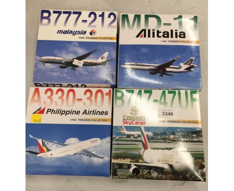 FOUR BOXED 'PREMIERE COLLECTION' MODEL AEROPLANES - SCALE 1:400 