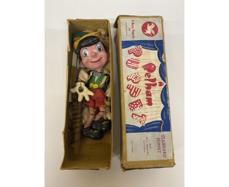 A VINTAGE PELHAM PUPPET - PINOCCHIO, IN  PELHAM BOX 
