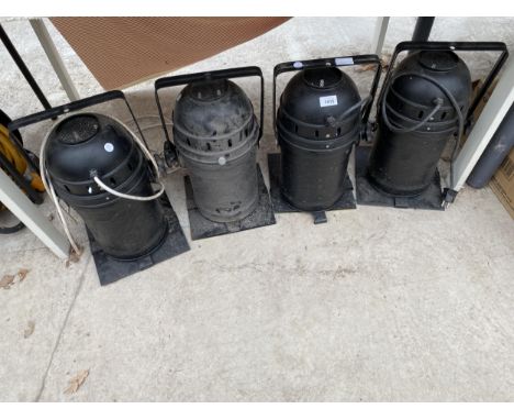 FOUR INDUSTRIAL STYLE THEATRE LIGHT FITTINGS 
