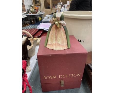 A VINTAGE ROYAL DOULTON CYMBALS HN 2699 IN BOX - A/F HAIRLINE TO FACE 