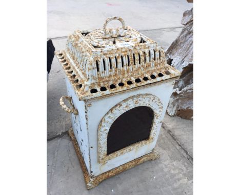 A VINTAGE CAST LANTERN STAMPED BIRMINGHAM 