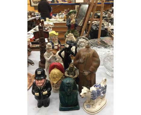 A QUANTITY OF CERAMIC ITEMS TO INCLUDE FIGURINES, ETC 