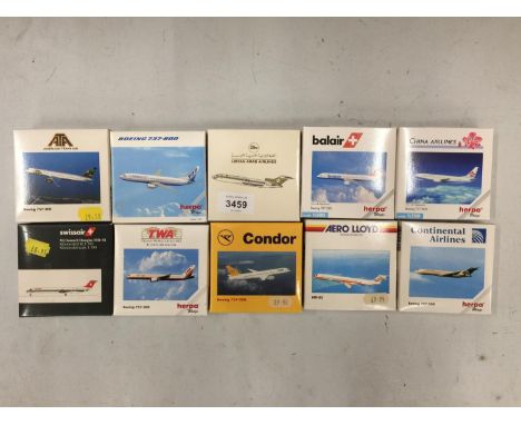 EIGHT 1:500 SCALE BOXED AEROPLANE MODELS 