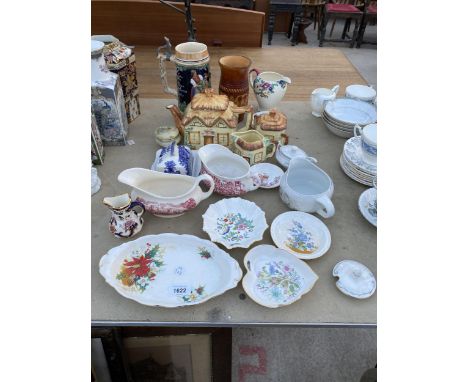 AN ASSORTMENT OF CERAMIC ITEMS TO INCLUDE ROYAL ALBERT, AYNSLEY AND ROYAL TUDOR ETC 