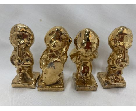 A SET OF FOUR GOLD COLOURED CERAMIC 'ROBERTSONS' BAND MEMBERS 