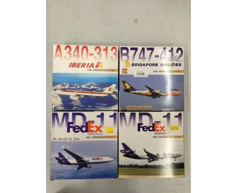 FOUR BOXED 'PREMIERE COLLECTION' MODEL AEROPLANES - SCALE 1:400 