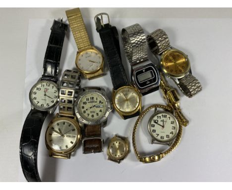 A GROUP OF VINTAGE WATCHES TO INCLUDE SEKONDA, TIMEX, MAJEX ETC 