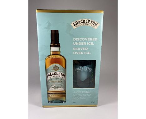 1 X 70CL BOXED GIFT SET &amp; BOTTLE SET - SHACKLETON'S LIMITED EDITION SCOTCH ON THE ROCK PACK WHISKY 