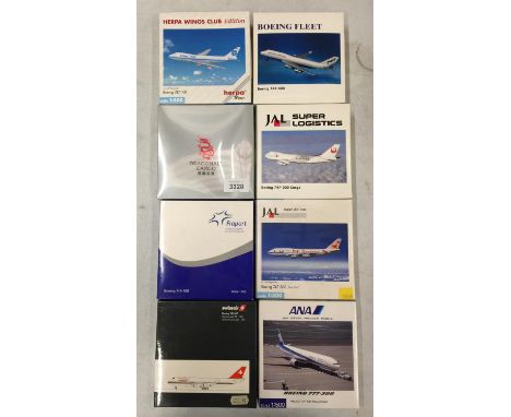 EIGHT BOXED HERPA WINGS COLLECTION MODEL AEROPLANES - SCALE 1:500 