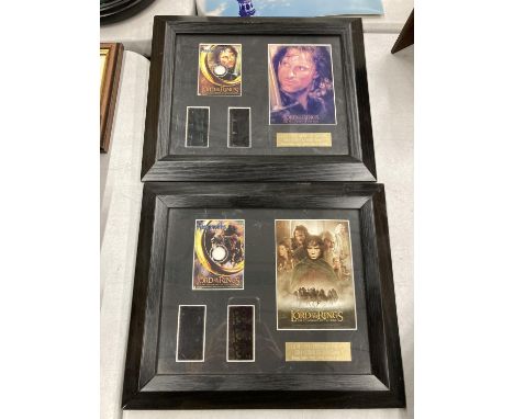 TWO LORD OF THE RINGS FILM STILLS FRAMED WITH AUTHENTICITY TO THE BACK 