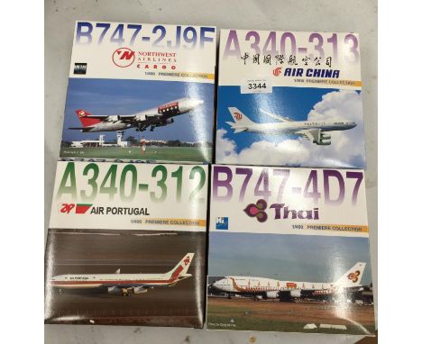 FOUR BOXED 'PREMIERE COLLECTION' MODEL AEROPLANES - SCALE 1:400 