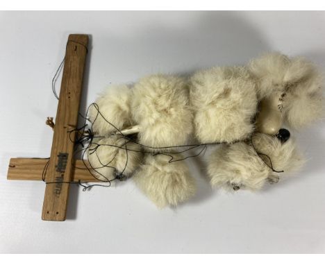 A VINTAGE 1950'S PELHAM PUPPET - POODLE IN ORIGINAL BOX 