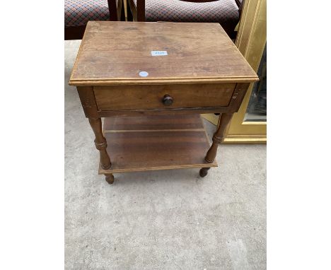 A SMALL BEECH LAMP TABLE 