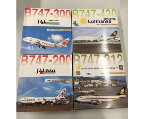 FOUR BOXED 'PREMIERE COLLECTION' MODEL AEROPLANES - SCALE 1:400 