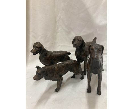 A COLLECTION OF FOUR ORIGINAL NORTH LIGHT DOGS TO INCLUDE A SETTER, SPANIEL, COLLIE, ETC 