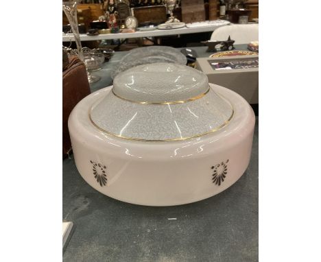 A 1920'S GLASS CEILING LIGHT SHADE DIAMETER APPROX 32CM 