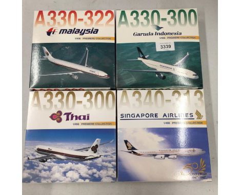 FOUR BOXED 'PREMIERE COLLECTION' MODEL AEROPLANES - SCALE 1:400 