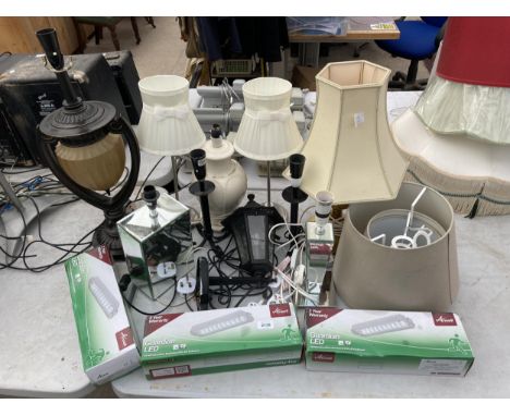 A LARGE ASSORTMENT OF LAMPS AND LIGHT FITTINGS 