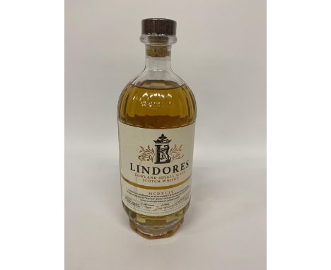 1 X 70CL BOTTLE - LINDORES LOWLAND SINGLE MALT SCOTCH WHISKY 