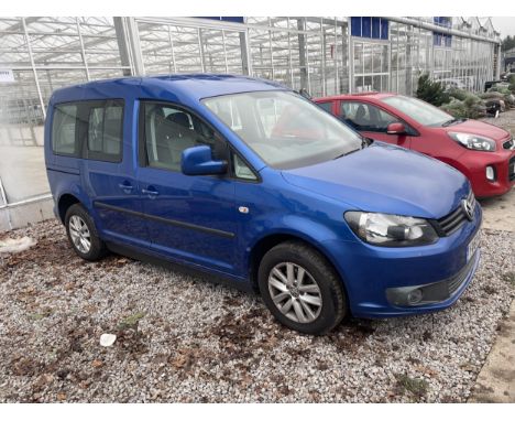 A 2010 VOLKSWAGEN CADDY C20 DIESEL, CONVERTED FOR WHEELCHAIR AT NEW BY SIRU, C20 LIFE 1.6. REGISTRATION YY60 NXV. MILEAGE AT 