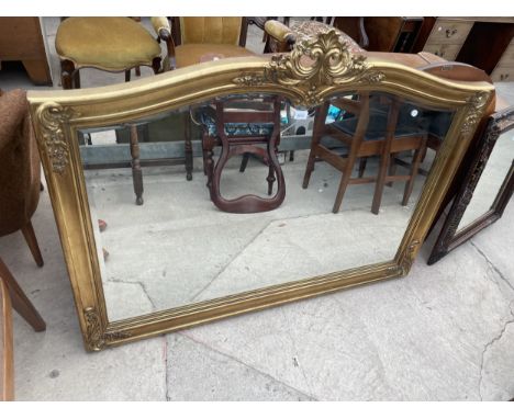 A VICTORIAN STYLE OVERMANTLE MIRROR, 51" X 39" 