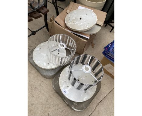 AN ASSORTMENT OF LIGHT SHADES AND FITTINGS 