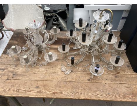 TWO GLASS CEILING LIGHT FITTINGS 