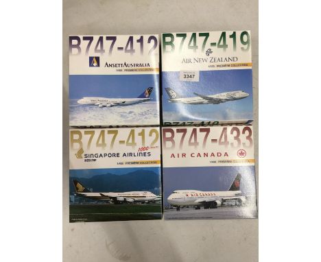 FOUR BOXED 'PREMIERE COLLECTION' MODEL AEROPLANES - SCALE 1:400 