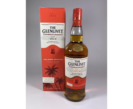 1 X 70CL BOXED BOTTLE - THE GLENLIVET CARRIBBEAN RESERVE SINGLE MALT SCOTCH WHISKY 