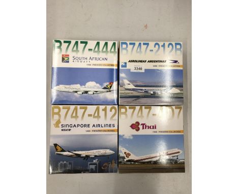 FOUR BOXED 'PREMIERE COLLECTION' MODEL AEROPLANES - SCALE 1:400 
