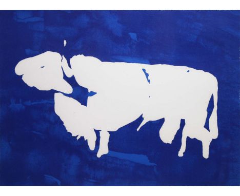 Louis le brocquy HRHA, 1916-2012THE TAIN  - THE BLUE BULL OF CUAILINGE (1989)Lithograph, 16" x 22" (40.6 x 55.8 cm), signed a