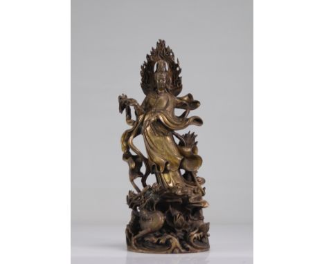 Imposing China Guanyin - Weight:  6.30 kg - Region: Chine - Sizes: H=440mm L=180mm - Condition: At first sight - good conditi