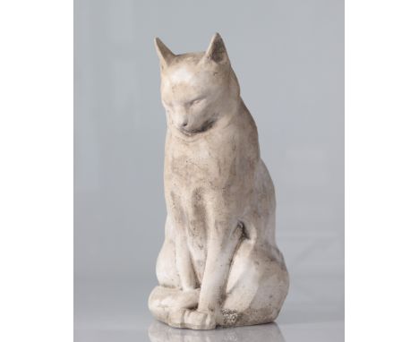 Edouard-Marcel Sandoz (1881 â€“ 1971) (After): Seated cat. no signature - Weight:  12.40 kg - Region: Suisse - Sizes: H=395mm
