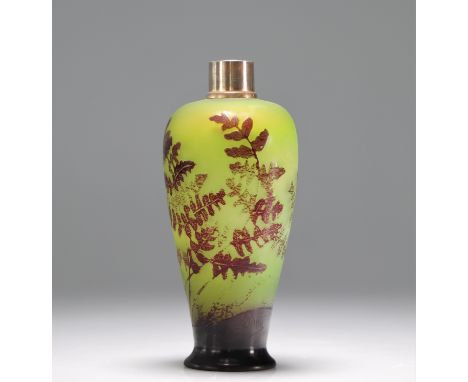 Emile Galle Nancy - Incense burner lamp body decorated with ferns Signed Galle at the tip and bears a numbered Emile Galle Na