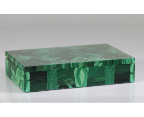 rectangular malachite cigar box - Weight:  2.05 kg - Region: Belgique - Sizes: H=50mm L=215mm - Condition: At first sight - g