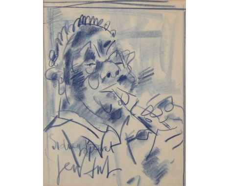 GEN PAUL (1895-1975) crayon Â«Sidney BechetÂ» - Weight:  2.90 kg - Region: France - Sizes: H 560 mm L 470 mm - Condition: At 