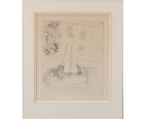 Raoul DUFY (1877-1953) engraving "the fountain" signed in pencil - Weight:  3.10 kg - Region: France - Sizes: H 610 mm L 490 