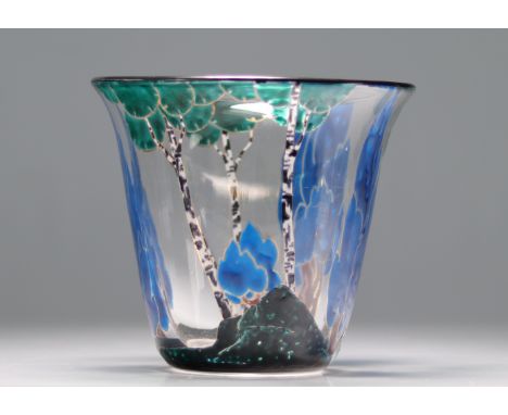 Marcel Goupy - Vase with cypresses Signed M. Goupy under the piece - Weight:  1.50 kg - Region: France - Sizes: H=185mm L=205