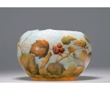 Daum Nancy - hazelnut vase Signed Daum Nancy - Weight:  1.82 kg - Region: France - Sizes: H=140mm L=210mm - Condition: At fir