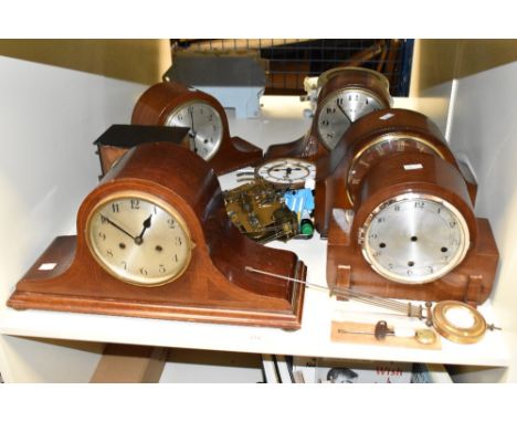 A group of early 20th century mantelpiece clocks, mechanical dials and pendulums ect, (10).