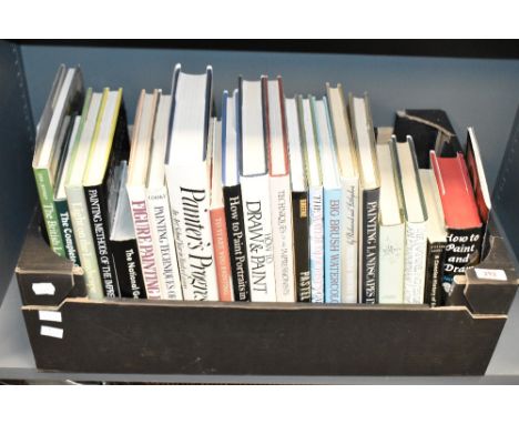 A box consisting of art history / craft books, to include how to paint in pastel, how to draw and paint, light and the landsc